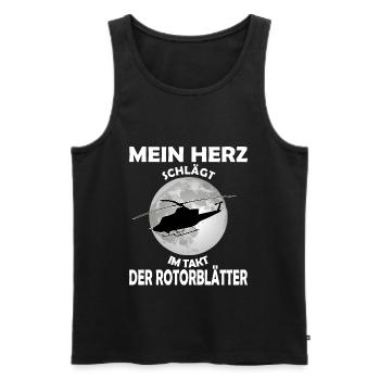 Hubschrauber Helikopter Flugzeug Heli Geschenk - Männer Premium Bio Tank Top - Schwarz - Vorne - AI Model Male 178 light (178cm)