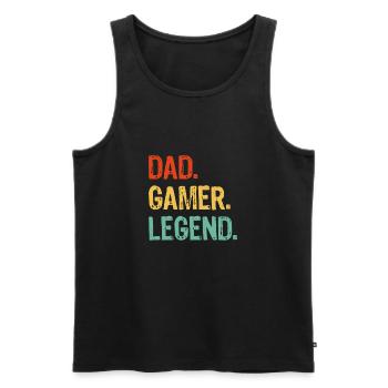 Dad Gamer Legend - Men's Premium Organic Tank Top - black - Front - AI Model Male 178 light (178cm)