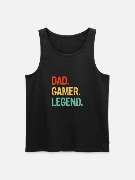 Dad Gamer Legend - Männer Premium Bio Tank Top - Schwarz