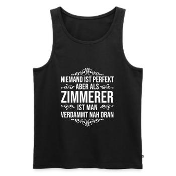 Zimmerer Zimmermann Handwerker Meister Geschenk - Männer Premium Bio Tank Top - Schwarz - Vorne - Michal (187cm)