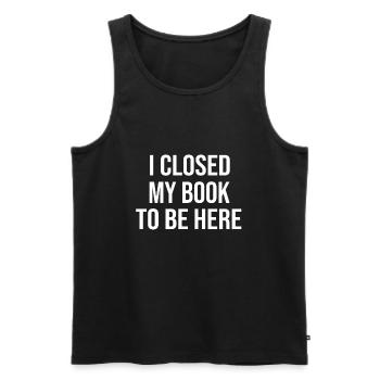 Bookworm Booklove Reading Library Reader's Atte - Men's Premium Organic Tank Top - black - Front - AI Model Male 178 light (178cm)