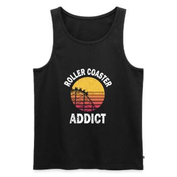 Roller coaster Roller Coaster Addict - Men's Premium Organic Tank Top - black - Front - AI Model Male 178 light (178cm)