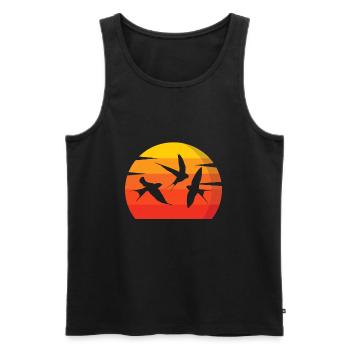 Oiseaux Oiseaux - J’aime les oiseaux - Débardeur bio Premium Homme - noir - Devant - Michal (187cm)
