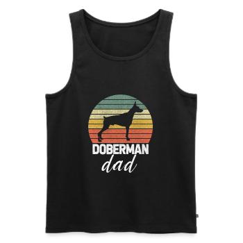 Cadeaux de chien Doberman Dad Rétro Vintage - Débardeur bio Premium Homme - noir - Devant - Michal (187cm)