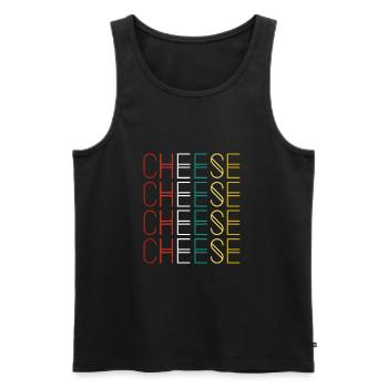Cheese Vintage Retro - Cheese Cheese Lover Gouda - Men's Premium Organic Tank Top - black - Front - AI Model Male 178 light (178cm)