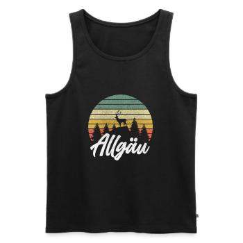 Allgäu Hirsch Design Lustiges Geschenkidee Bayern - Männer Premium Bio Tank Top - Schwarz - Vorne - Michal (187cm)