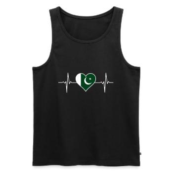 Battements de coeur Pakistan drapeau cadeau - Débardeur bio Premium Homme - noir - Devant - Michal (187cm)