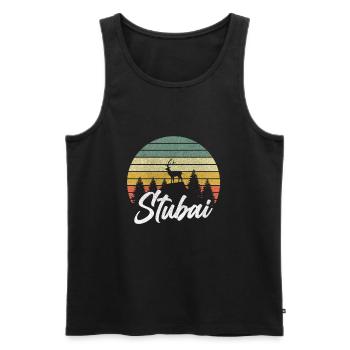 Stubai Urlaub Wintersport Skipiste Stubaital Retro - Männer Premium Bio Tank Top - Schwarz - Vorne - AI Model Male 178 light (178cm)