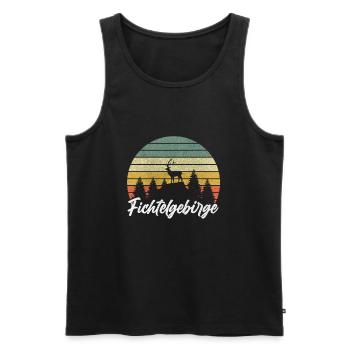 Fichtelgebirge Schneeberg Ochsenkopf Kösseine - Männer Premium Bio Tank Top - Schwarz - Vorne - Michal (187cm)