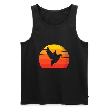 Vintage Retro Pigeon Lover Breeder Fancier - Men's Premium Organic Tank Top - black - Front - Michal (187cm)