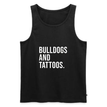 Bouledogue française Tatouages Frenchie Tatouage - Débardeur bio Premium Homme - noir - Devant - Michal (187cm)