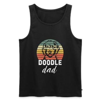 Vintage Best Poodle Dad Dog Poodle Papa Father - Men's Premium Organic Tank Top - black - Front - Michal (187cm)