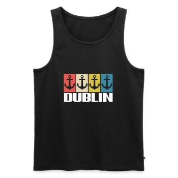 Dublin Irland Skyline Silhouette Irish Flag Trave - Männer Premium Bio Tank Top - Schwarz - Vorne - AI Model Male 178 light (178cm)