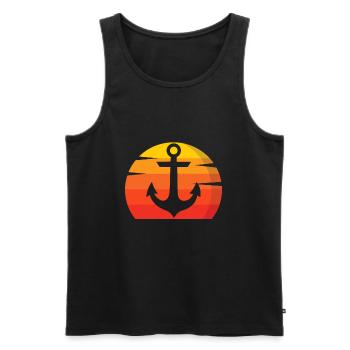 Anker Ship Seafaring - Men's Premium Organic Tank Top - black - Front - AI Model Male 178 light (178cm)