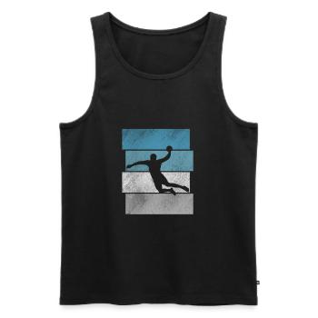 Handball rétro rétro handball vintage Sport en salle - Débardeur bio Premium Homme - noir - Devant - Michal (187cm)