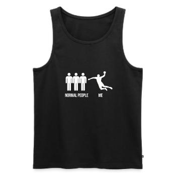 Handball de handball Proverbe - Débardeur bio Premium Homme - noir - Devant - AI Model Male 178 light (178cm)