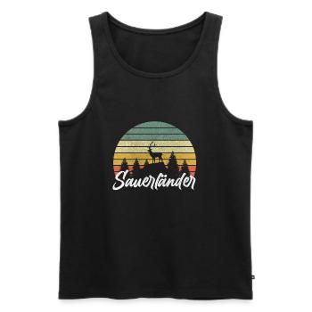 Sauerland Sauerländer Schützenfest Wandern Hirsch - Männer Premium Bio Tank Top - Schwarz - Vorne - Michal (187cm)