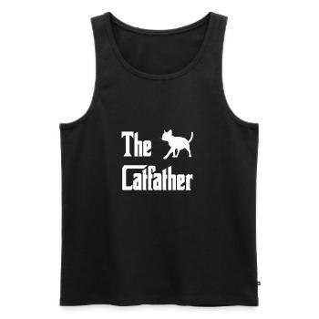 The Catfather Cats Dad Dad Cat Dad Daddy - Men's Premium Organic Tank Top - black - Front - Michal (187cm)