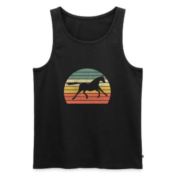 Pony Retro Rider Equestrian Equestrian Horse Riding Horse - Men's Premium Organic Tank Top - black - Front - Michal (187cm)