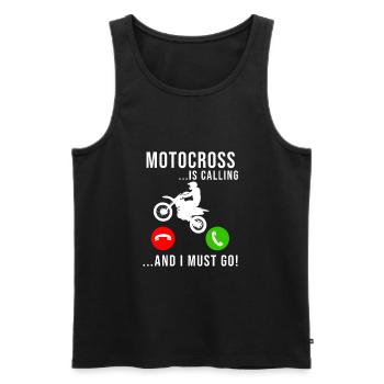 Motocross Is Calling Funny Coole Motocrossfahrer - Männer Premium Bio Tank Top - Schwarz - Vorne - Michal (187cm)