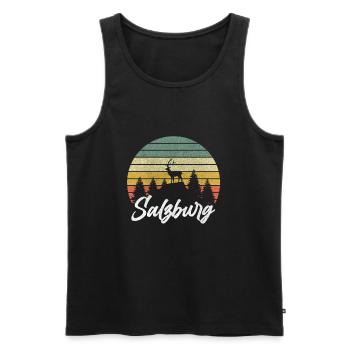 Salzburg Österreich - Männer Premium Bio Tank Top - Schwarz - Vorne - Michal (187cm)