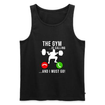 Fitness Gym Sport Krafttraining Lustig Geschenk - Männer Premium Bio Tank Top - Schwarz - Vorne - Michal (187cm)