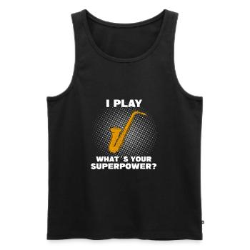 Saxophone Music Instrument Jazz Saxophone Saying - Men's Premium Organic Tank Top - black - Front - Michal (187cm)