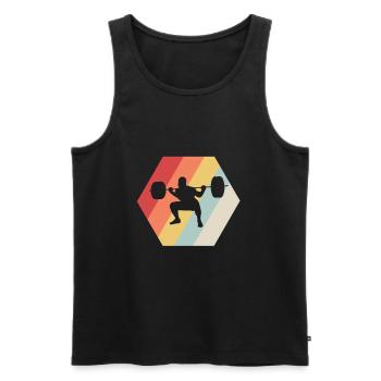 Gym Squad Pumps Bodybuilding Strength Training - Men's Premium Organic Tank Top - black - Front - Michal (187cm)
