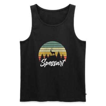 Spessart Hessen Hirsch Wald Wandern Heimat Urlaub - Männer Premium Bio Tank Top - Schwarz - Vorne - AI Model Male 178 light (178cm)