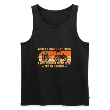 Tracteur bière tracteur rengaine agriculteur cadeau - Débardeur bio Premium Homme - noir - Devant - Michal (187cm)