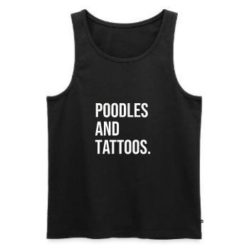 Caniche et tatouages - Débardeur bio Premium Homme - noir - Devant - Michal (187cm)