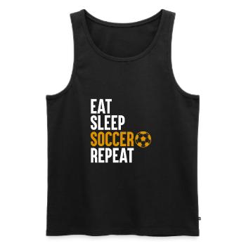 Eat Sleep Soccer Repeat - Men's Premium Organic Tank Top - black - Front - Michal (187cm)
