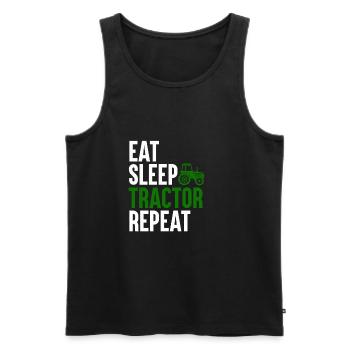 Tracteur Eat Sleep Repeat Rétro Rengaine pour l’agriculteur - Débardeur bio Premium Homme - noir - Devant - Michal (187cm)