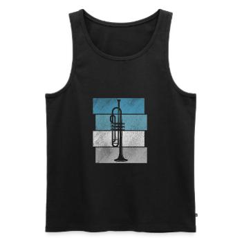 Rétro rétro cadeau soleil trompette - Débardeur bio Premium Homme - noir - Devant - Michal (187cm)