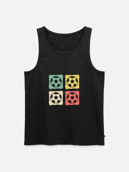 Soccer Retro Fußball - Männer Premium Bio Tank Top - Schwarz