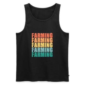 Cool Vintage Farmer Retro Farm Life Farming Colorful - Men's Premium Organic Tank Top - black - Front - AI Model Male 178 light (178cm)