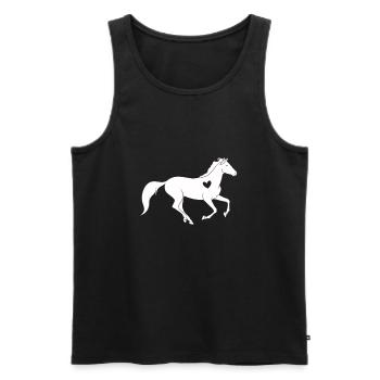 Pferd Herz Hufeisen Reiter Reiterin Reiten Liebe - Männer Premium Bio Tank Top - Schwarz - Vorne - AI Model Male 178 light (178cm)