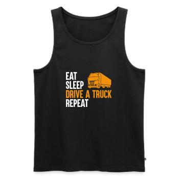 Eat Sleep Truck Repeat Trucker Truck Driver Spruch - Débardeur bio Premium Homme - noir - Devant - AI Model Male 178 light (178cm)