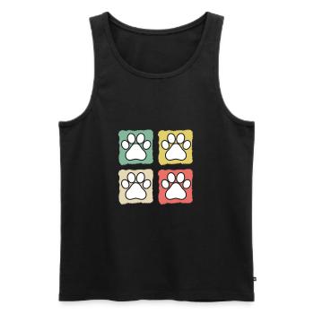 Patte chiens chiens amoureux de chien rétro cadeau - Débardeur bio Premium Homme - noir - Devant - Michal (187cm)