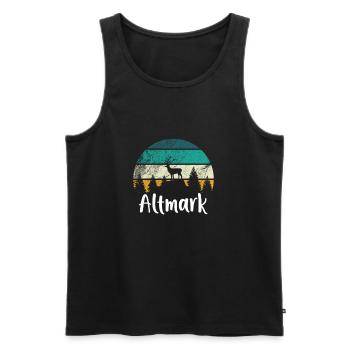 Altmark Sachsen-Anhalt Design Geschenk - Männer Premium Bio Tank Top - Schwarz - Vorne - Michal (187cm)