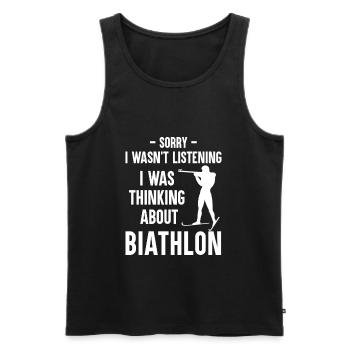 Biathlon Biathlete Cross-Country Skiing Shooting Gift - Men's Premium Organic Tank Top - black - Front - AI Model Male 178 light (178cm)