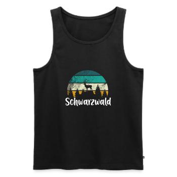 Schwarzwald Hirsch Hochschwarzwald Jäger Heimat - Männer Premium Bio Tank Top - Schwarz - Vorne - AI Model Male 178 light (178cm)