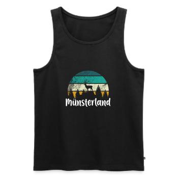 Münsterland Heimat Urlaub Wandern Berge - Männer Premium Bio Tank Top - Schwarz - Vorne - Michal (187cm)