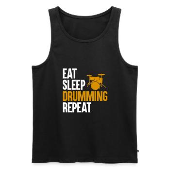 Schlagzeuger Drummer Schlagzeug Spruch Drumsticks - Männer Premium Bio Tank Top - Schwarz - Vorne - AI Model Male 178 light (178cm)