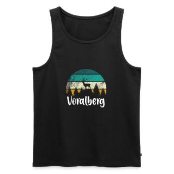 Voralberg Geschenk Vorarlberger Spruch - Männer Premium Bio Tank Top - Schwarz - Vorne - Michal (187cm)