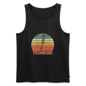 Trombone Trombones Trombonist Wind Instrument Gift - Men's Premium Organic Tank Top - black - Front - AI Model Male 178 light (178cm)
