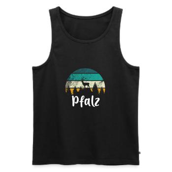 Pfalz Pfälzer Rheinland-Pfalz Geschenk - Männer Premium Bio Tank Top - Schwarz - Vorne - Michal (187cm)