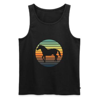 Pferde Reiterin Reiten Pferd Reiter Geschenk - Männer Premium Bio Tank Top - Schwarz - Vorne - Michal (187cm)