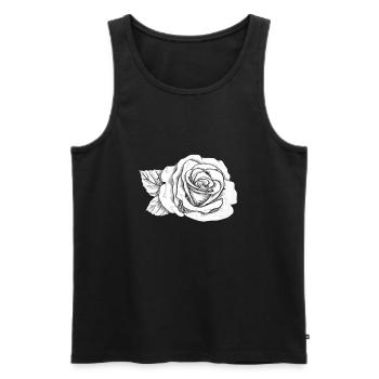Rose Blume - Männer Premium Bio Tank Top - Schwarz - Vorne - Michal (187cm)