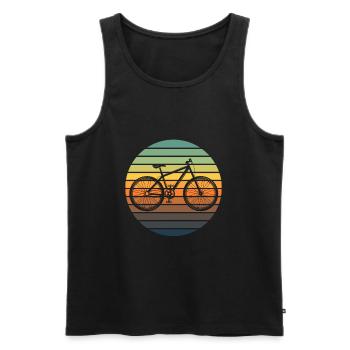 MTB Mountainbiker Mountainbiken Mountainbiker Bunt - Männer Premium Bio Tank Top - Schwarz - Vorne - Michal (187cm)
